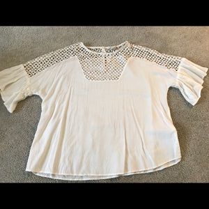 H&M beige mid-sleeve blouse